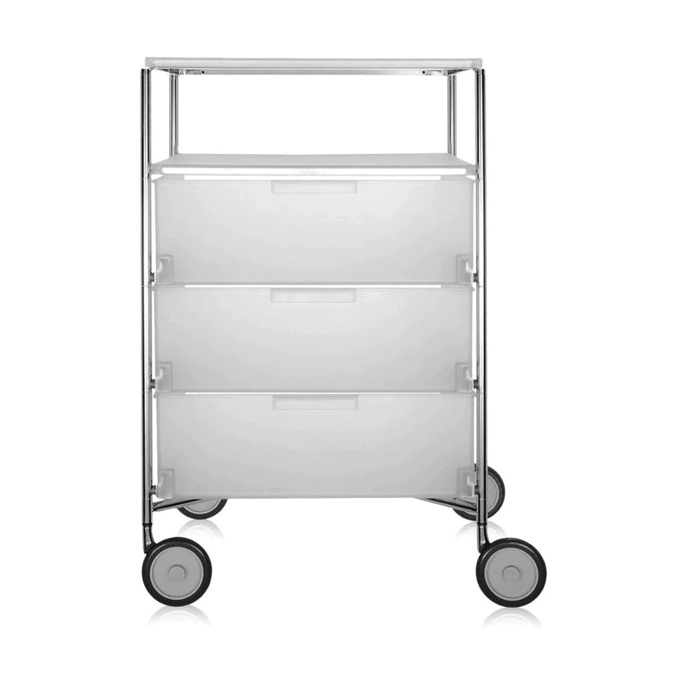 Kartell Mobil 3 Drawers And 1 Shelf With Wheels, Ice