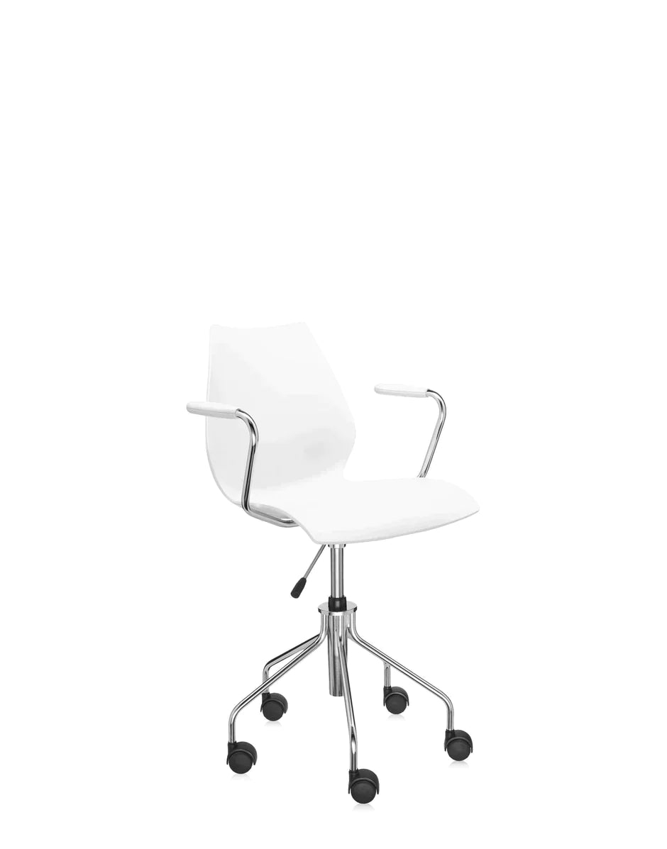 Fauteuil pivotant Kartell Maui, blanc zinc