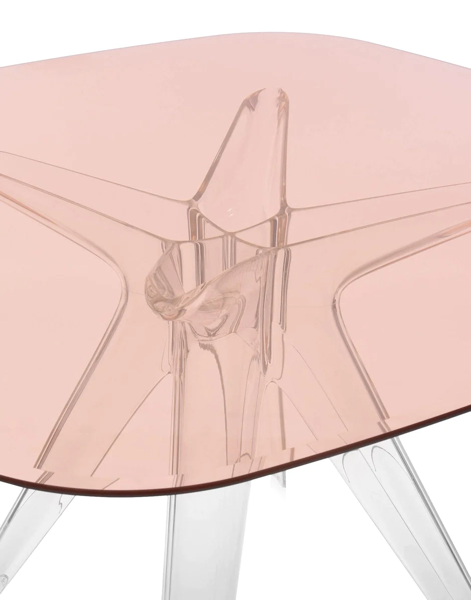 Kartell Sir Gio Tischquadrat, Kristall/Rosa