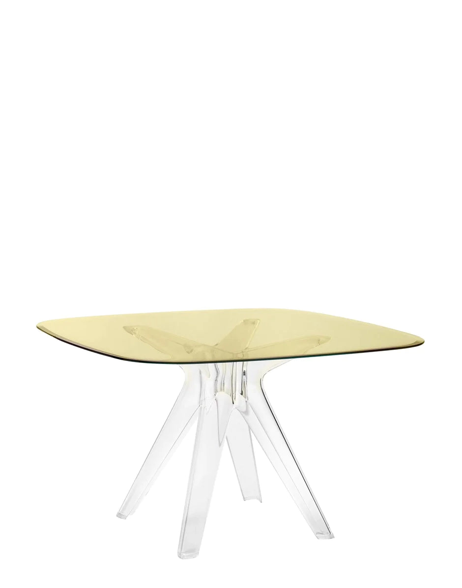 Kartell Sir Gio Table Square, Cristal/Amarillo