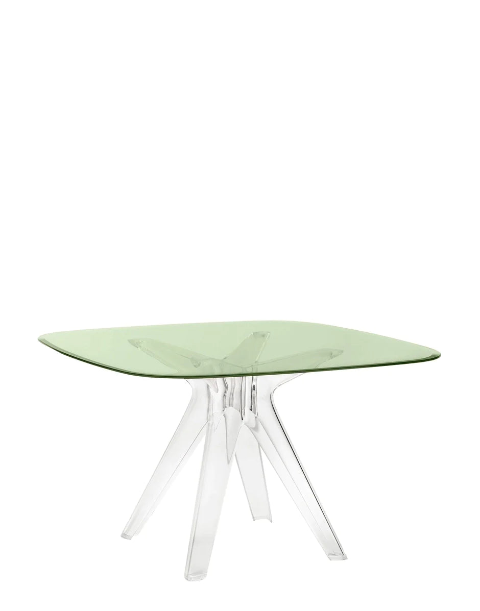 Kartell Sir Gio Table Square, Crystal/Green