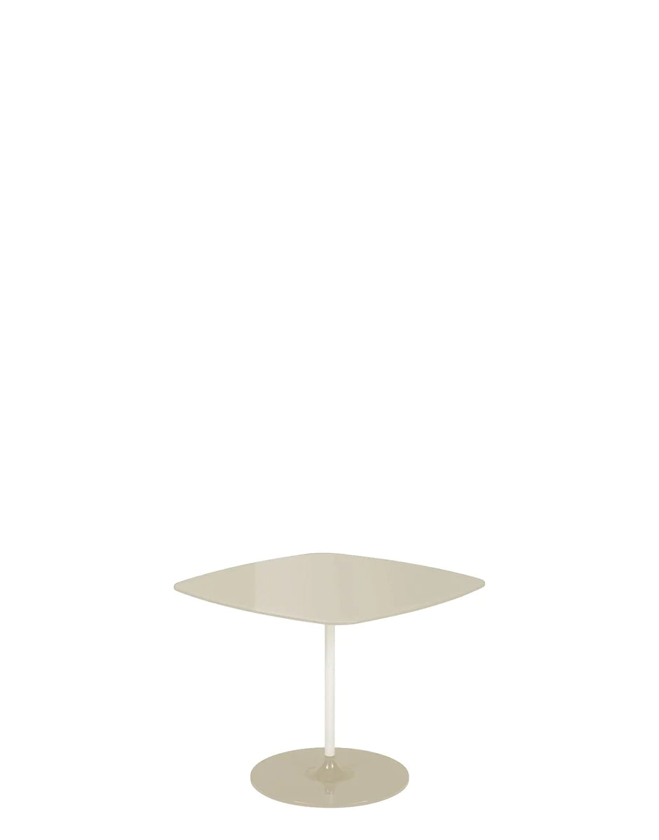 Kartell Thierry Side Table niedrig, warmes Beige/Weiß