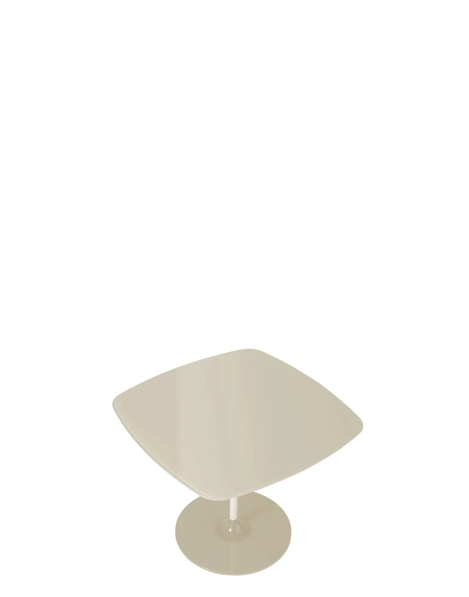 Kartell Thierry Side Table niedrig, warmes Beige/Weiß