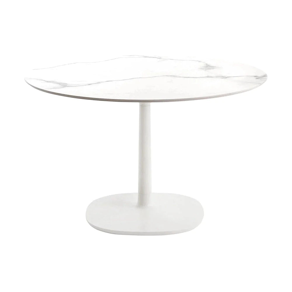 Kartell multiplo bordsrunda med fyrkantig bas marmor ⌀118 cm, vit