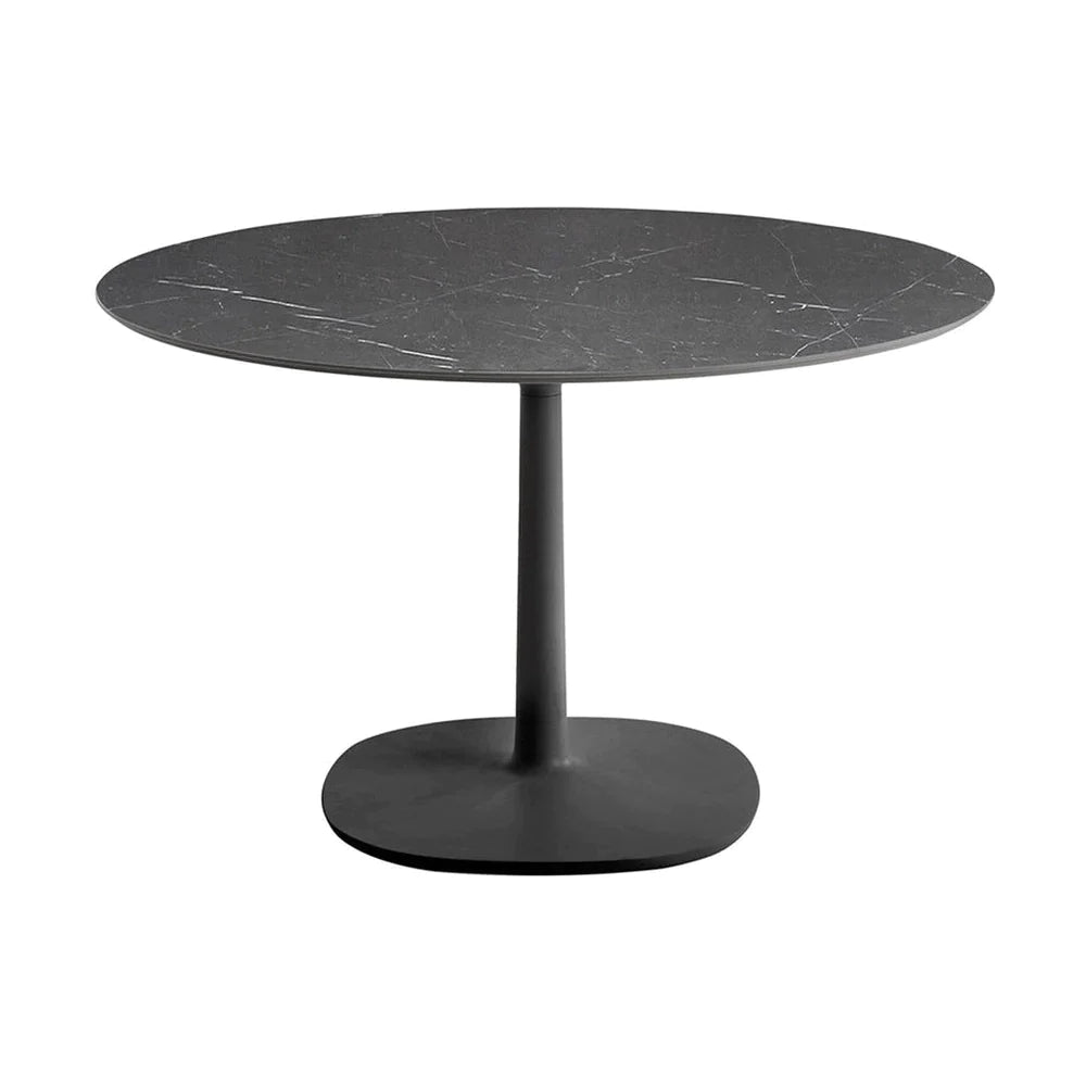 Kartell Multiplo Table Round med firkantet base marmor ⌀118 cm, sort