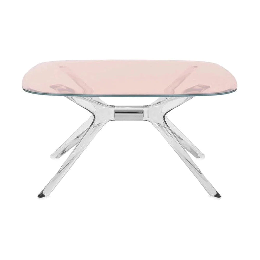 Kartell Blast Side Table Square, Chrome/Pink