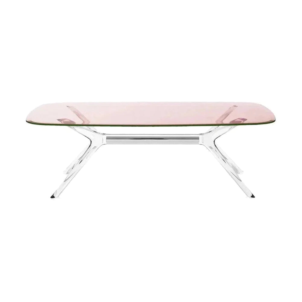 Mesa lateral de Kartell Blast rectangular, cromado/rosa