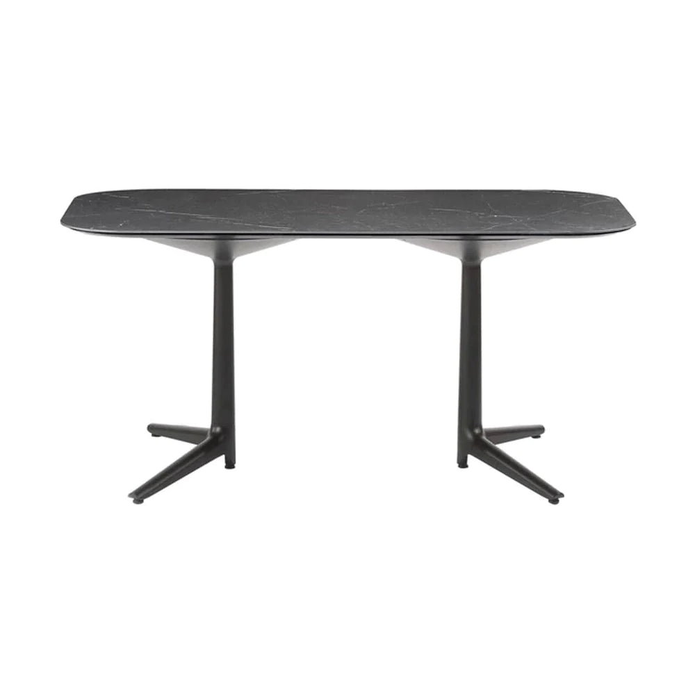 Kartell Multiplo Table XL marbre extérieur rectangulaire 158x90 cm, noir