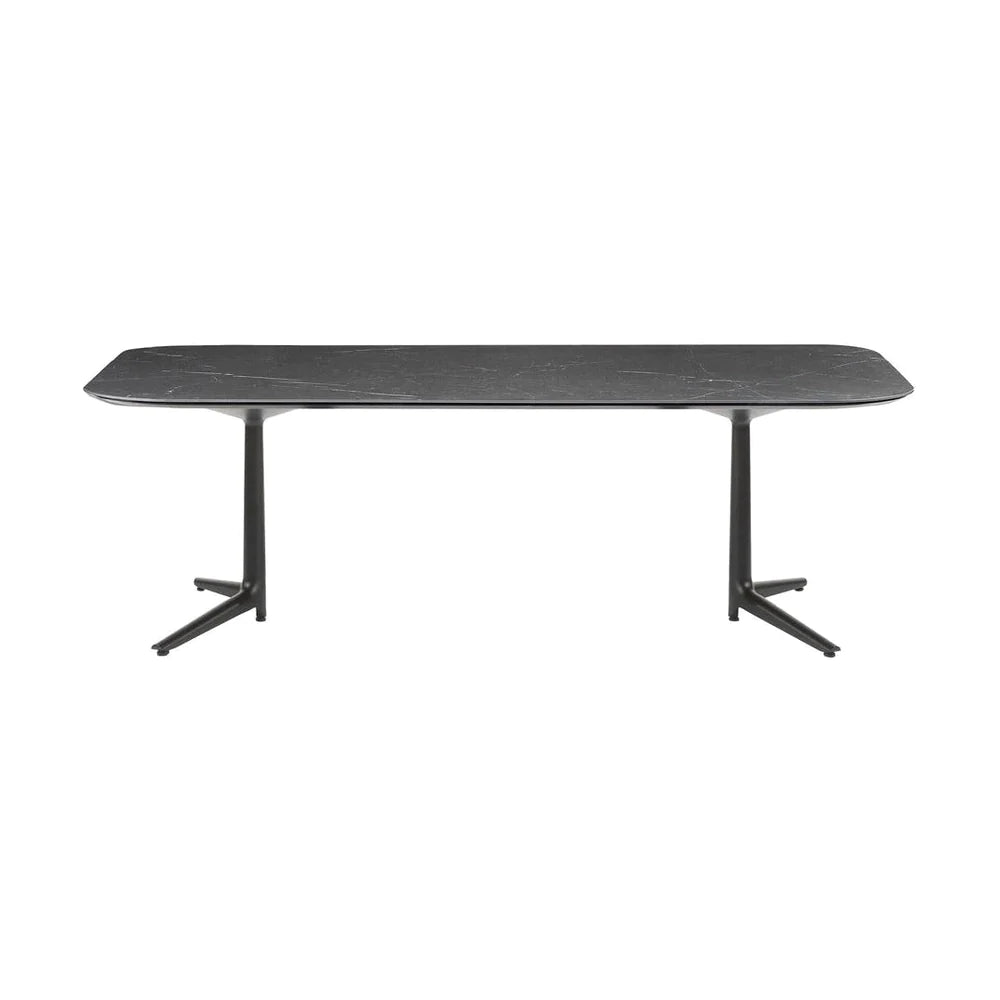 Kartell Multiplo Tabelle XL Rechteckige Marmor im Freien 180x90 cm, schwarz