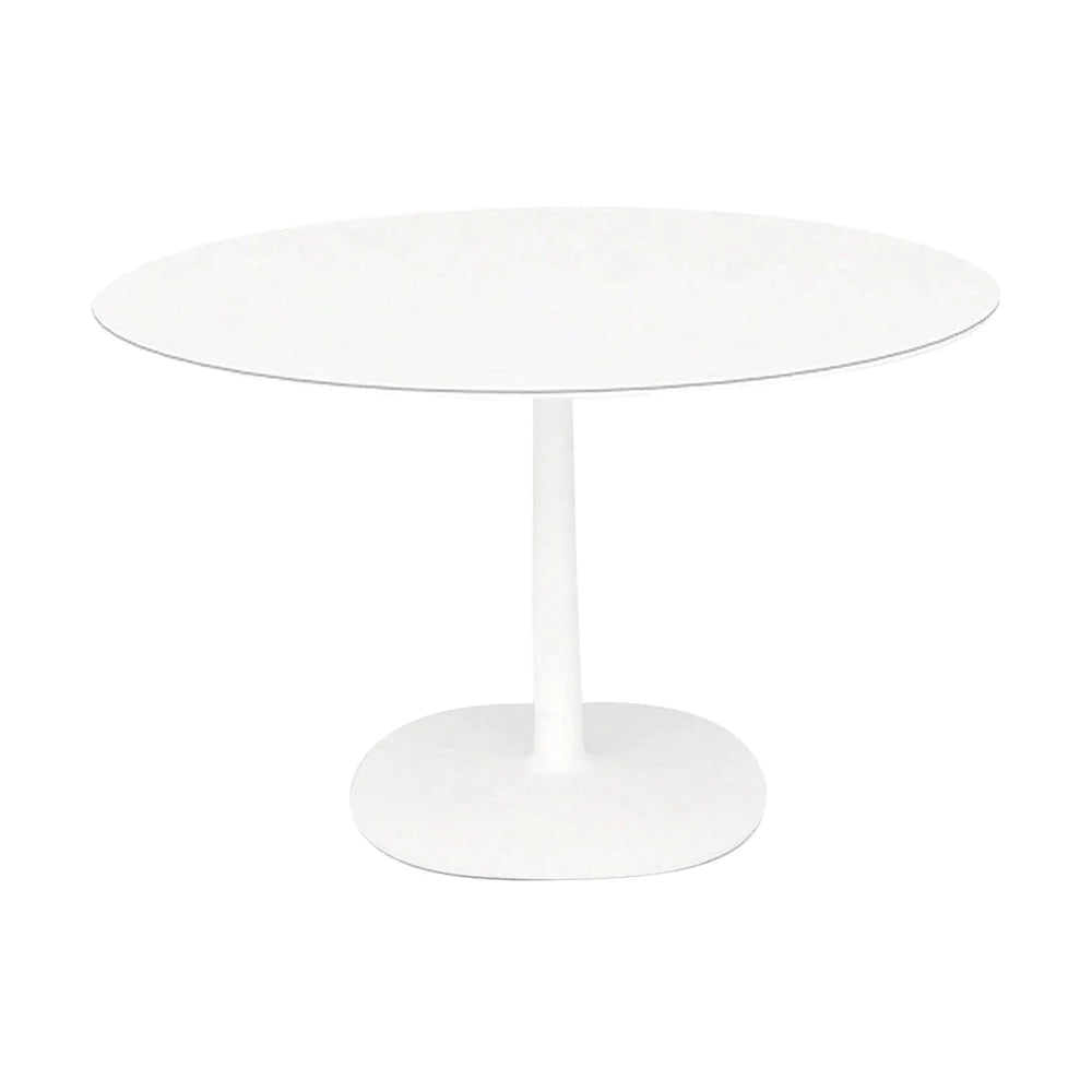 Mesa multiplo de Kartell Redonda con vidrio de base cuadrada ⌀135 cm, blanco