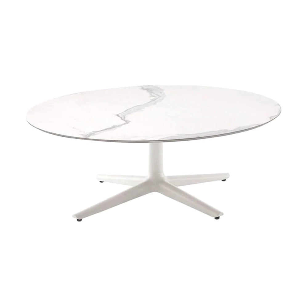 Kartell Multiplo Table Low Round med Star Base Marble ⌀118 cm, hvid