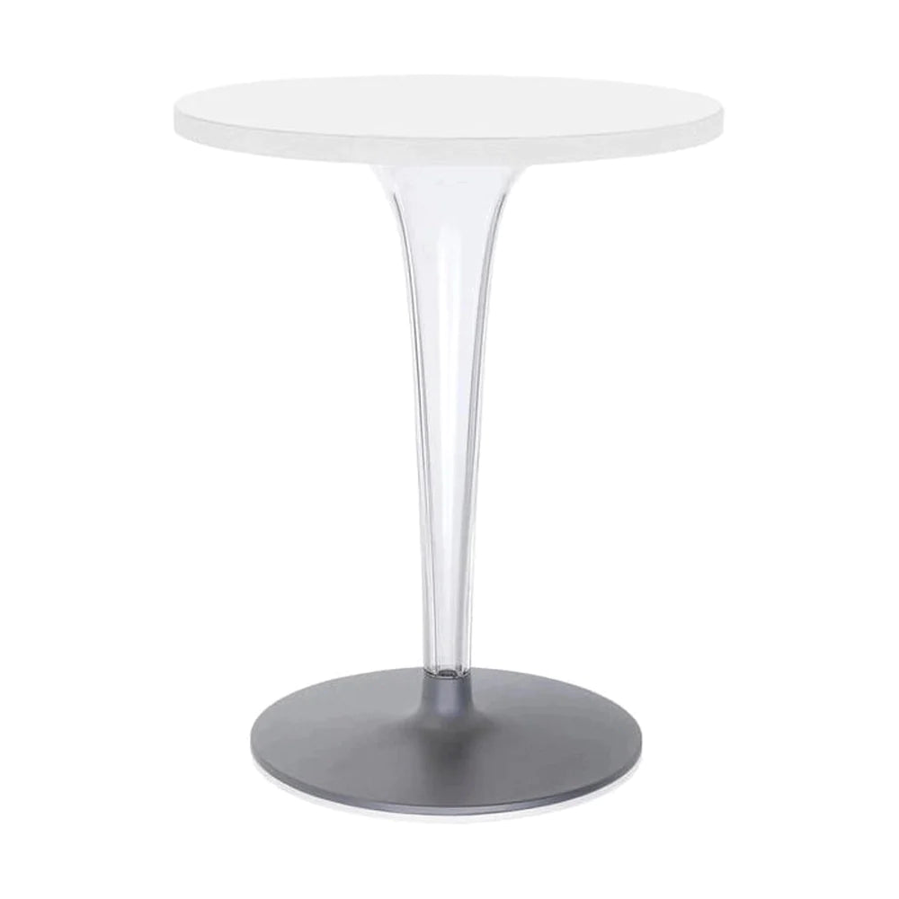 Table supérieure kartell rond extérieur avec base ronde ⌀60 cm, blanc