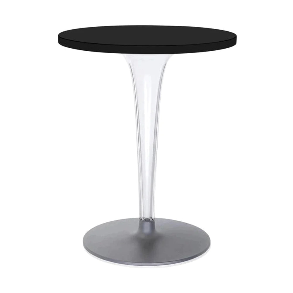 Kartell Top Tisch rund im Freien mit runden Basis ⌀60 cm, schwarz