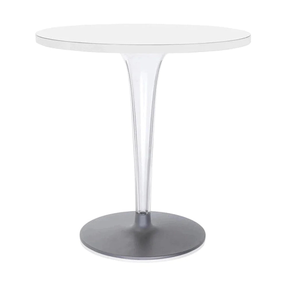 Table supérieure kartell rond extérieur avec base ronde ⌀70 cm, blanc