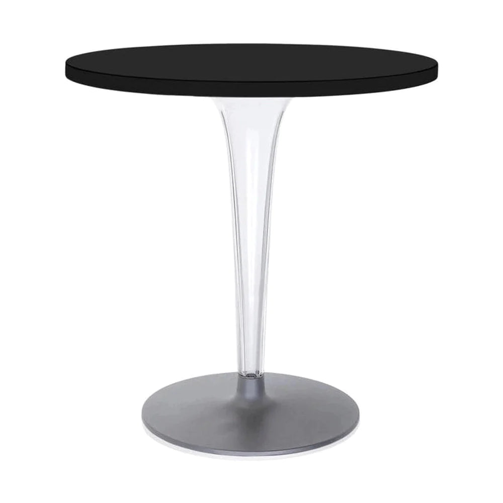 Kartell Top Tischtisch rund im Freien mit runden Basis ⌀70 cm, schwarz