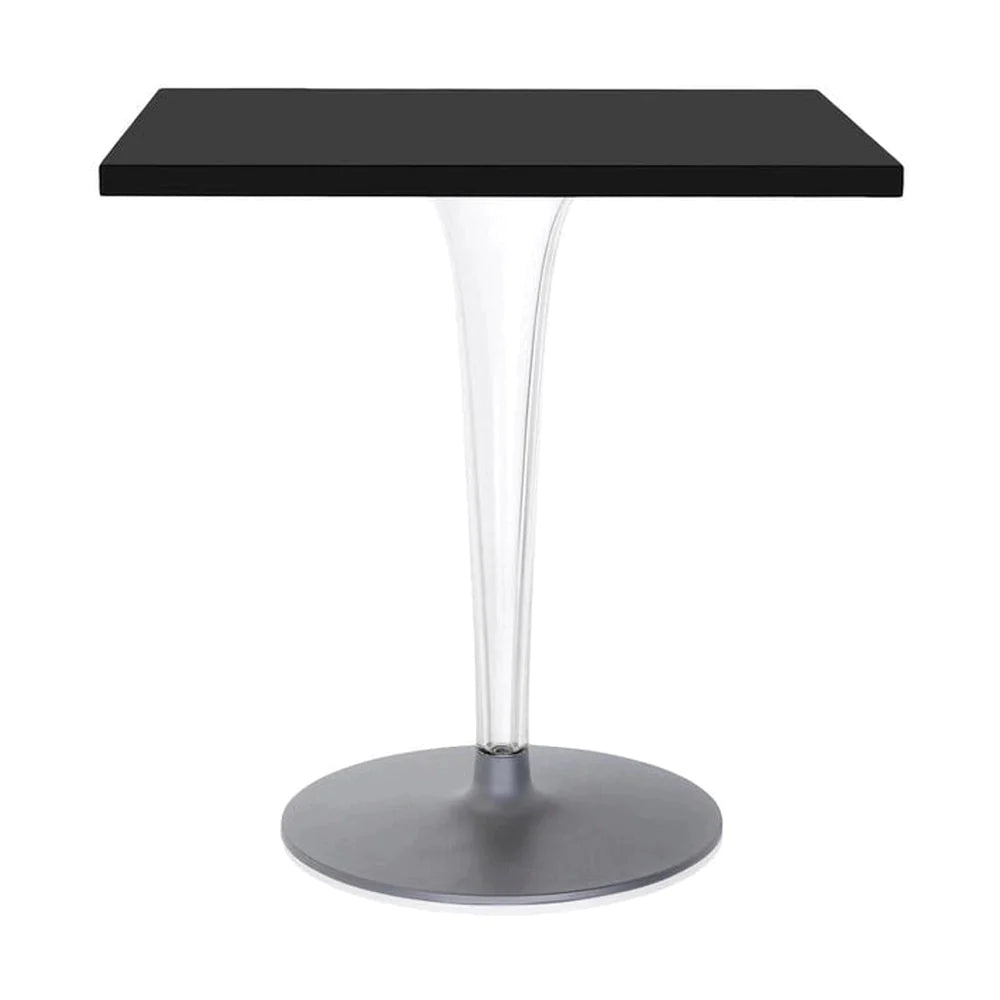 Kartell Top Top Table Square Outdoor With Round Base 70x70 Cm, Black