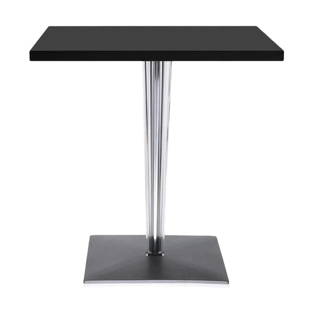 Table supérieure kartell carré extérieur avec base carrée 70x70 cm, noir