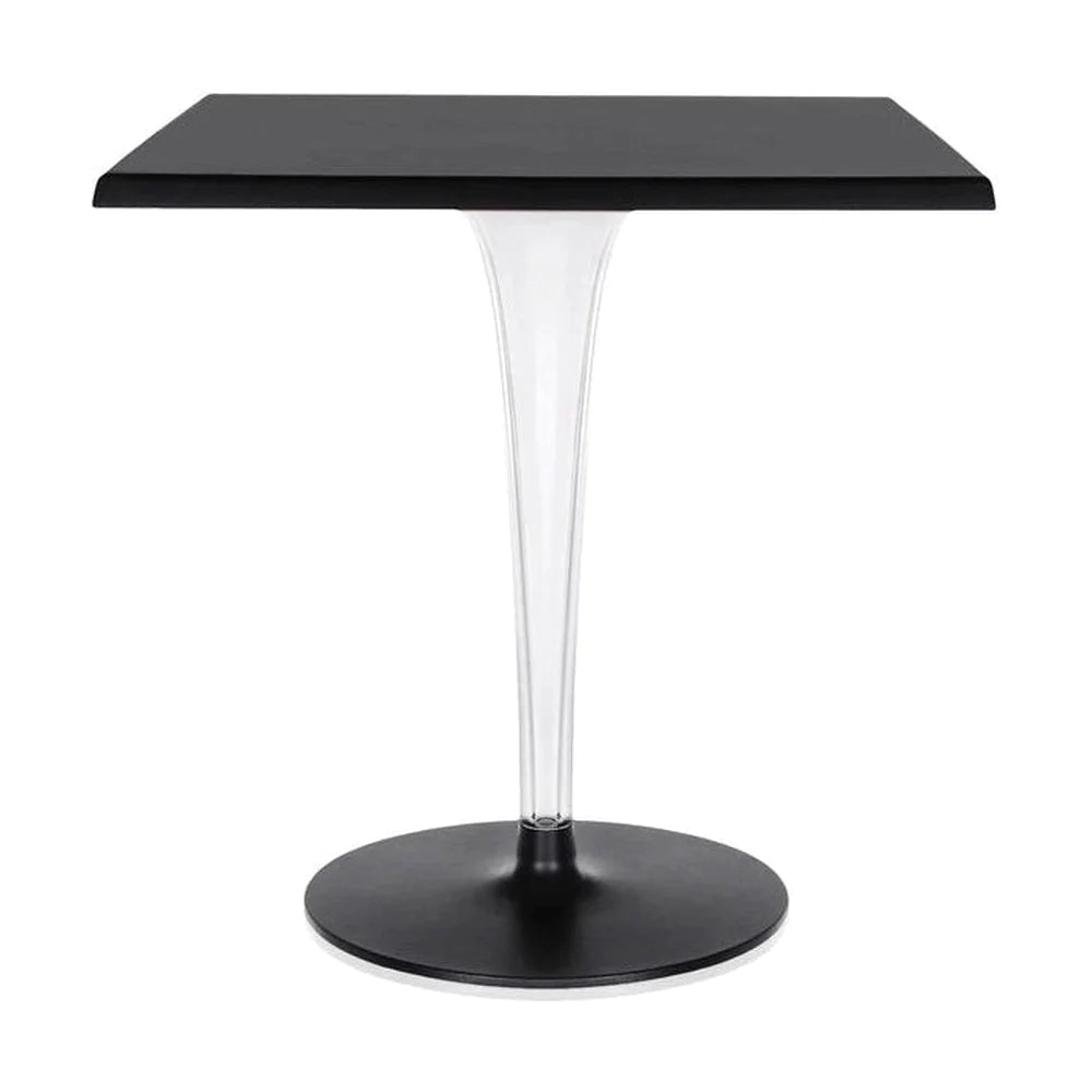 Table supérieure Kartell par Dr. Yes Square avec une base ronde 70x70 cm, noir