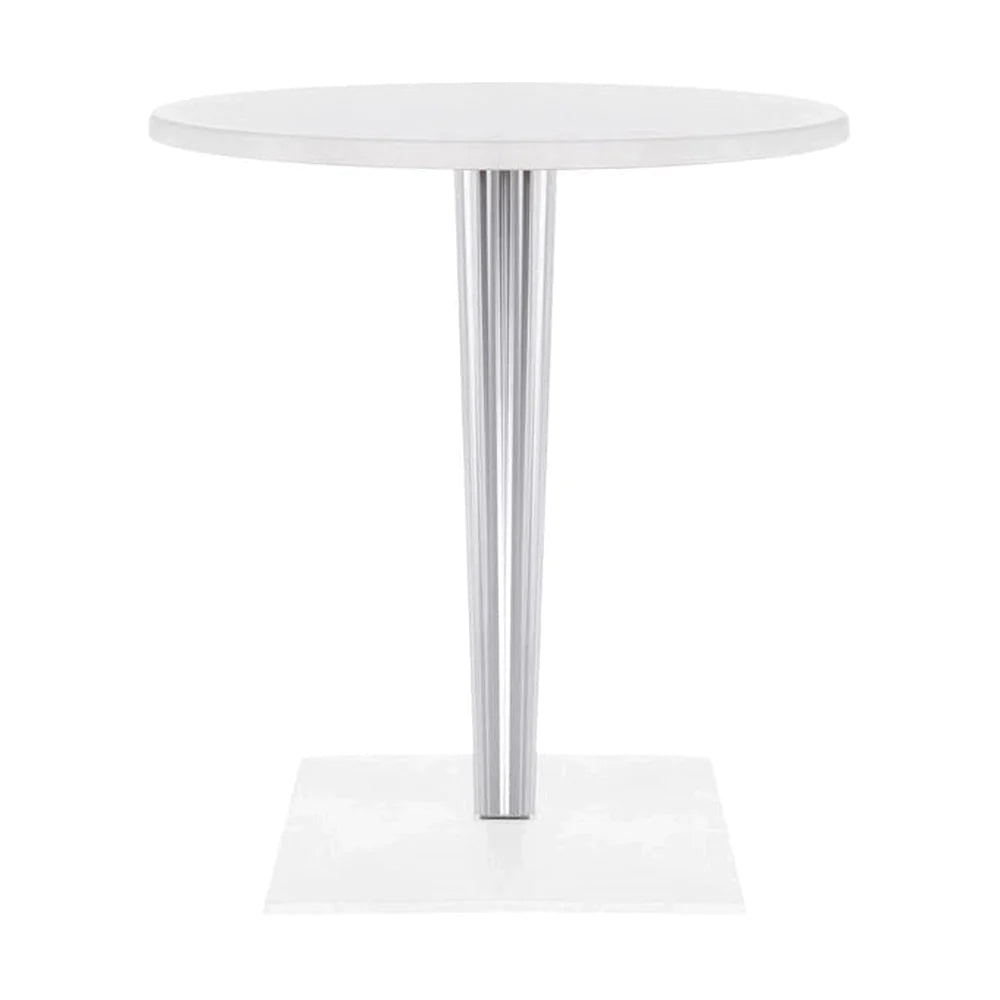 Table supérieure Kartell par Dr. Yes Round avec base carrée ⌀60 cm, blanc