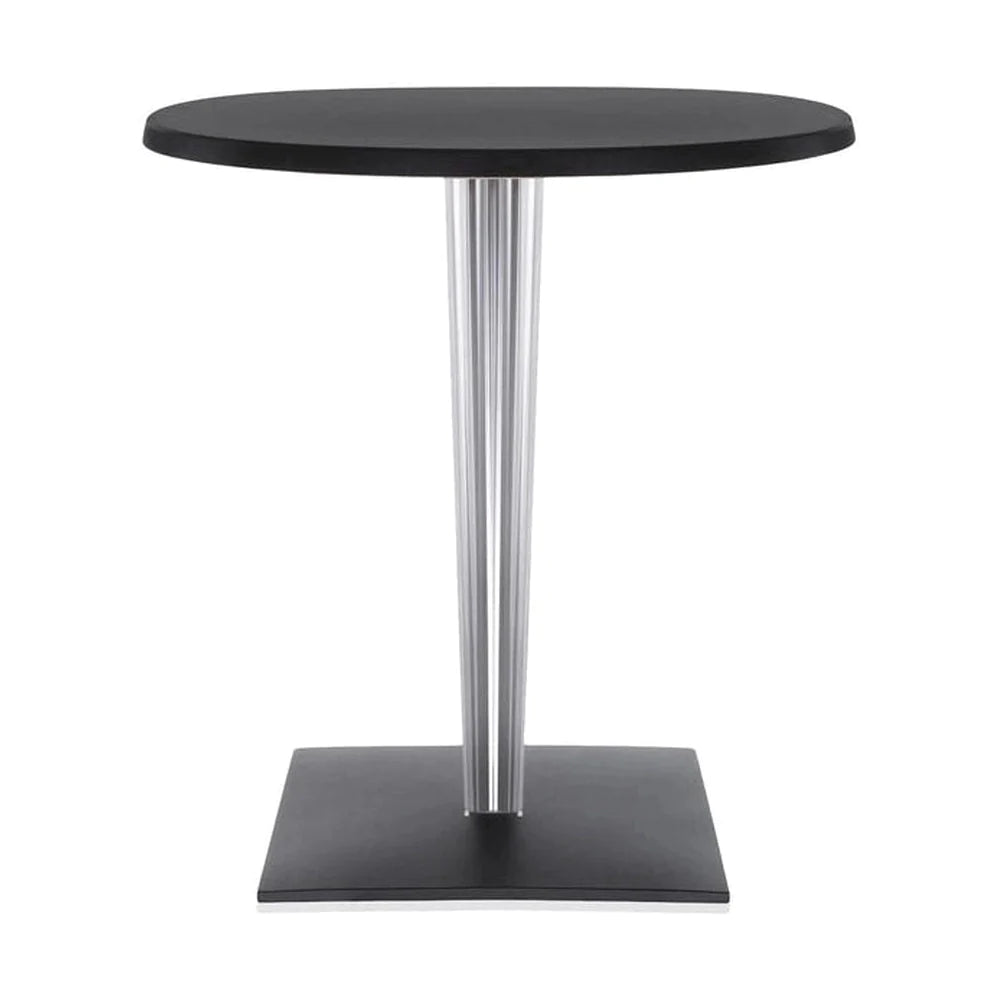 Kartell Top Tisch pro Dr. Ja Runde mit Quadratbasis ⌀60 cm, schwarz