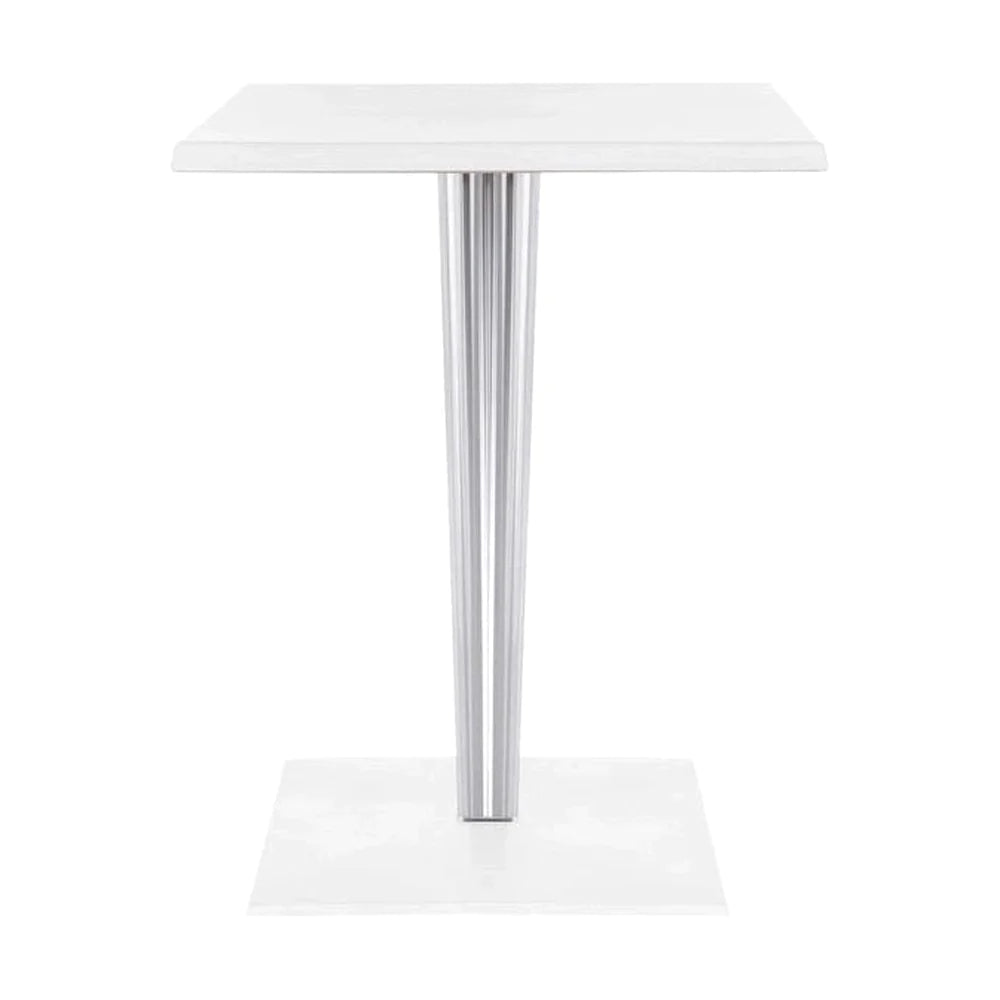Table supérieure Kartell par Dr. Yes Square avec une base carrée 60x60 cm, blanc