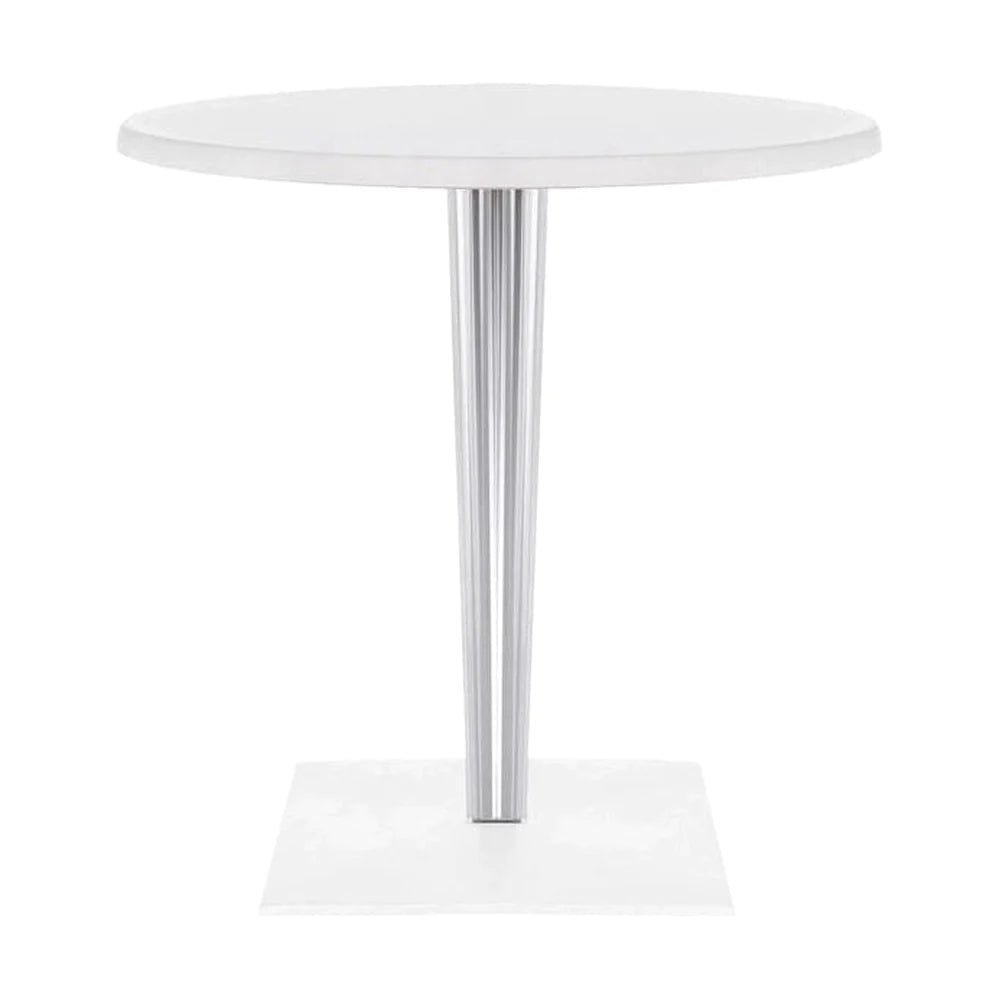 Table supérieure Kartell par Dr. Yes Round avec base carrée ⌀70 cm, blanc