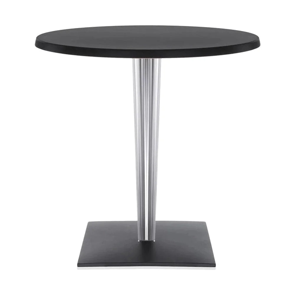 Kartell Top Tisch pro Dr. Ja Runde mit Quadratbasis ⌀70 cm, schwarz