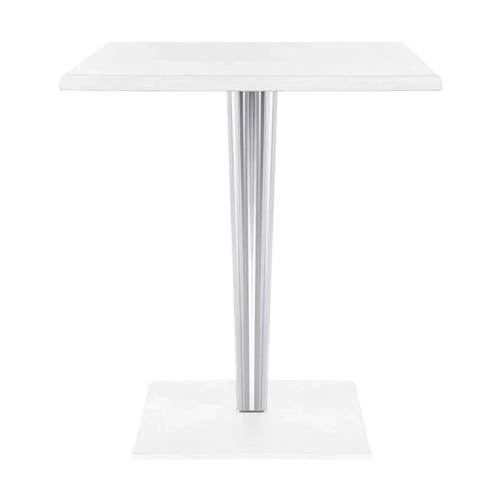 Table supérieure Kartell par Dr. Yes Square avec une base carrée 70x70 cm, blanc