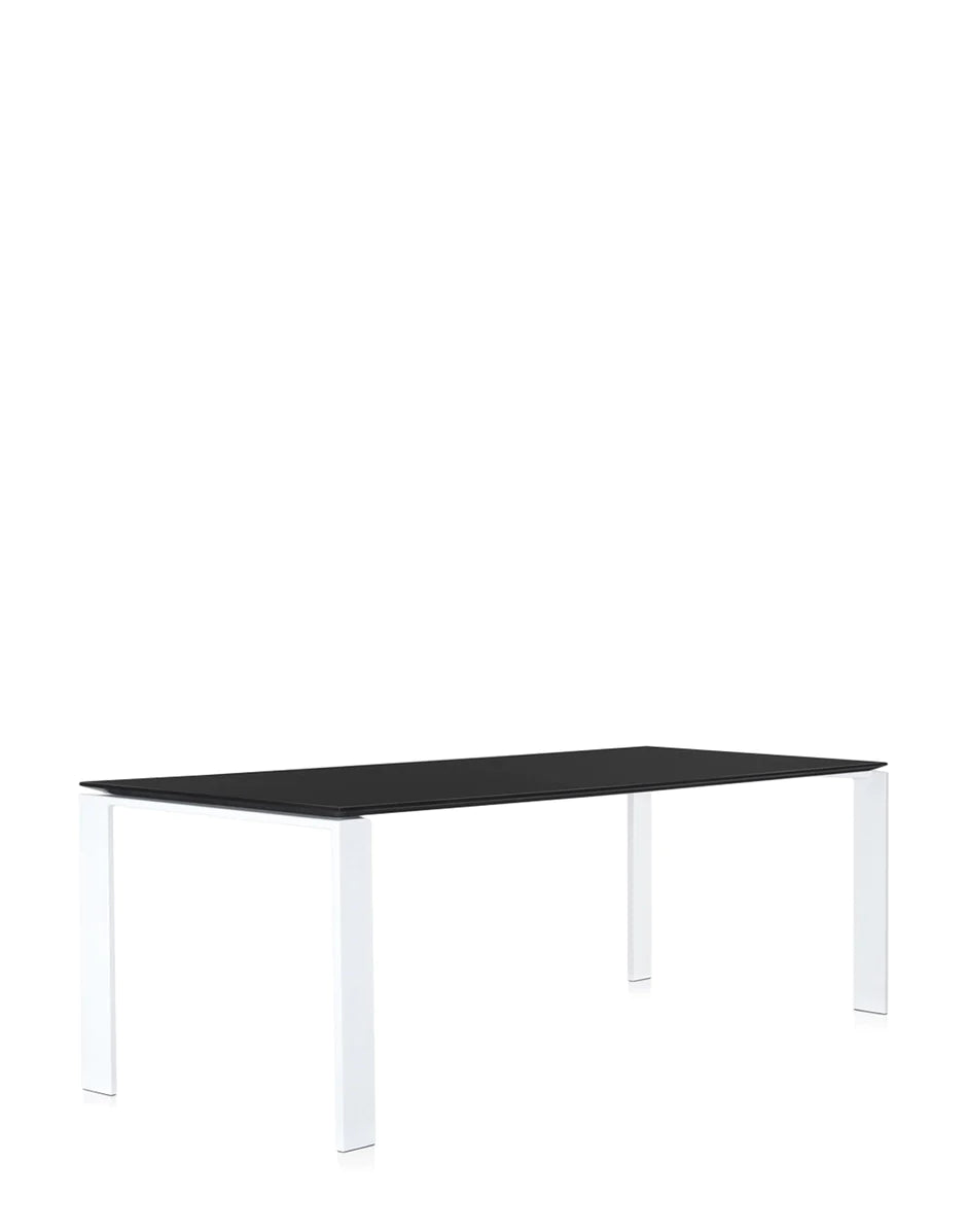 Kartell Four Soft Touch Desk 223x79 cm, weiß/schwarz