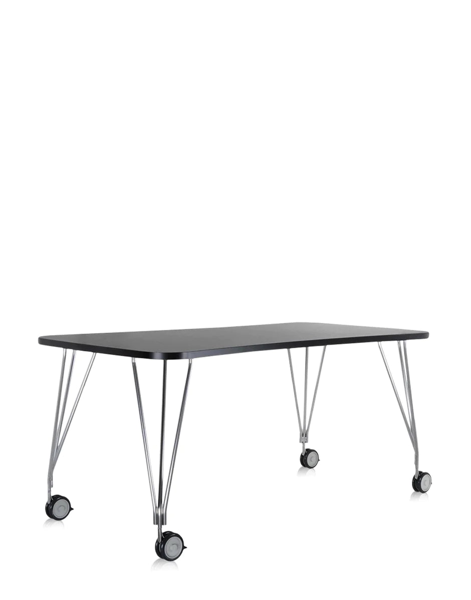 Kartell Max Desk avec roues 160x80 cm, ardoise / chrome