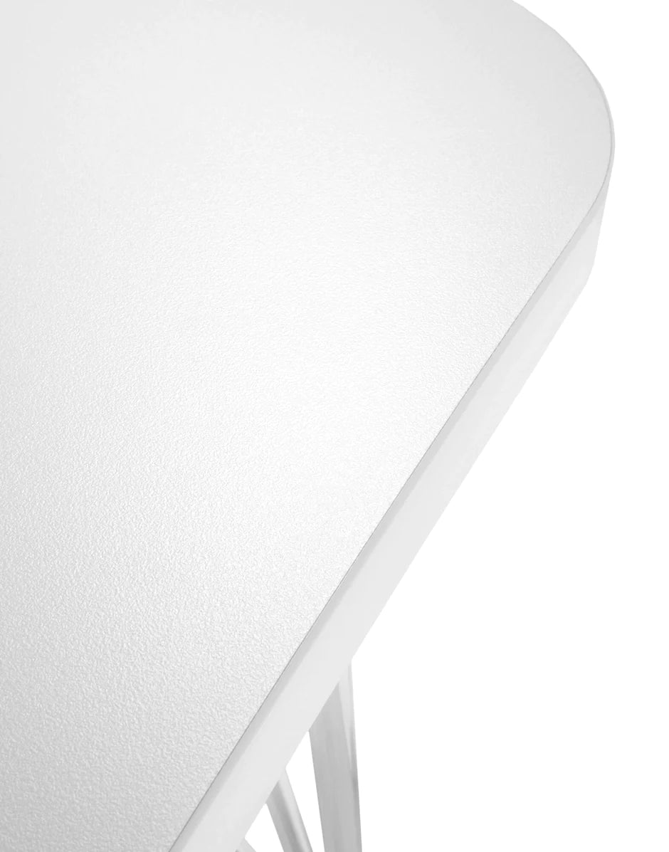 Kartell Max Desk With Wheels 190x90 Cm, White Zinc/Chromium