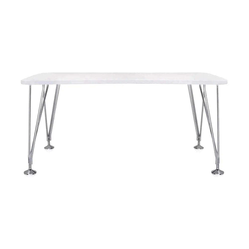 Kartell Max Desk 160x80 cm, zinc blanc / chrome