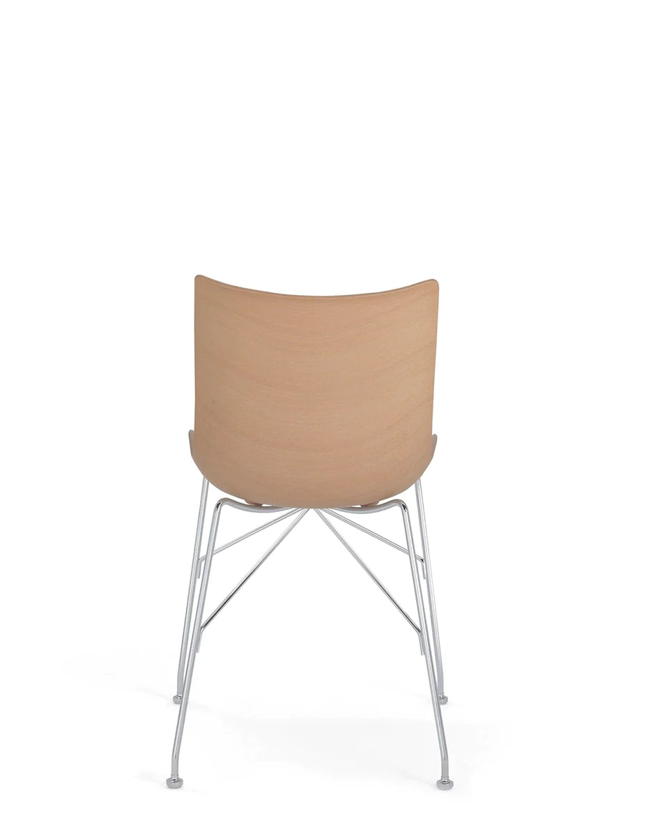 Kartell P/Wood Chair Basic Veneer, Light Wood/Chrome