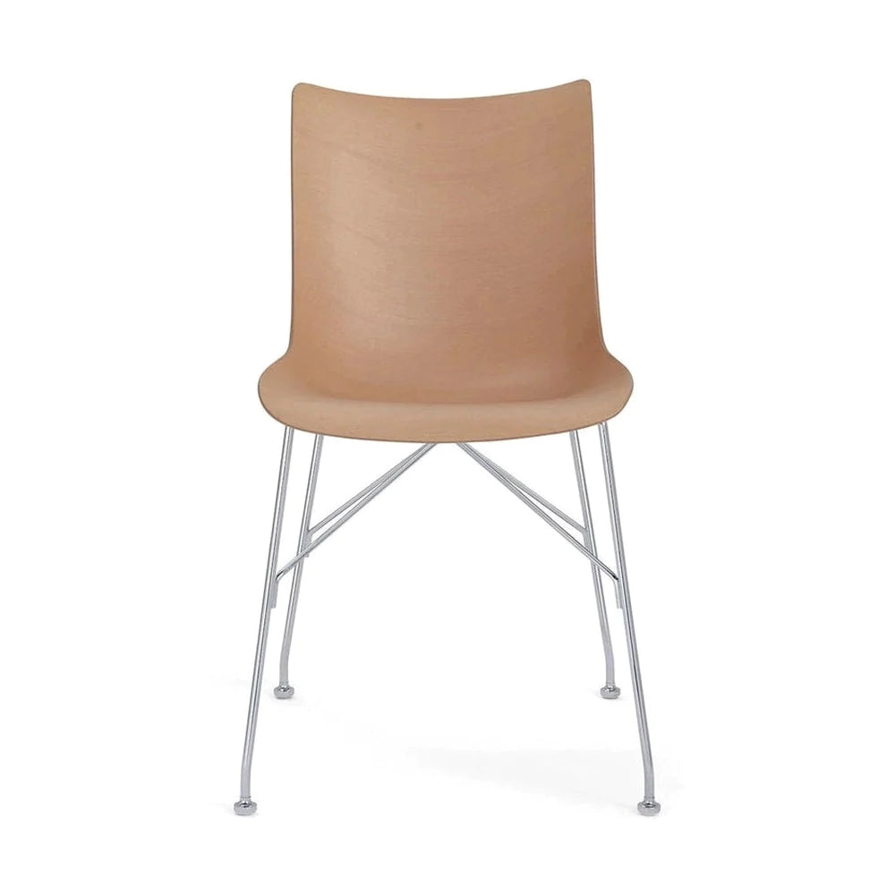 Kartell P/Silla de madera chapa básica, madera clara/cromo