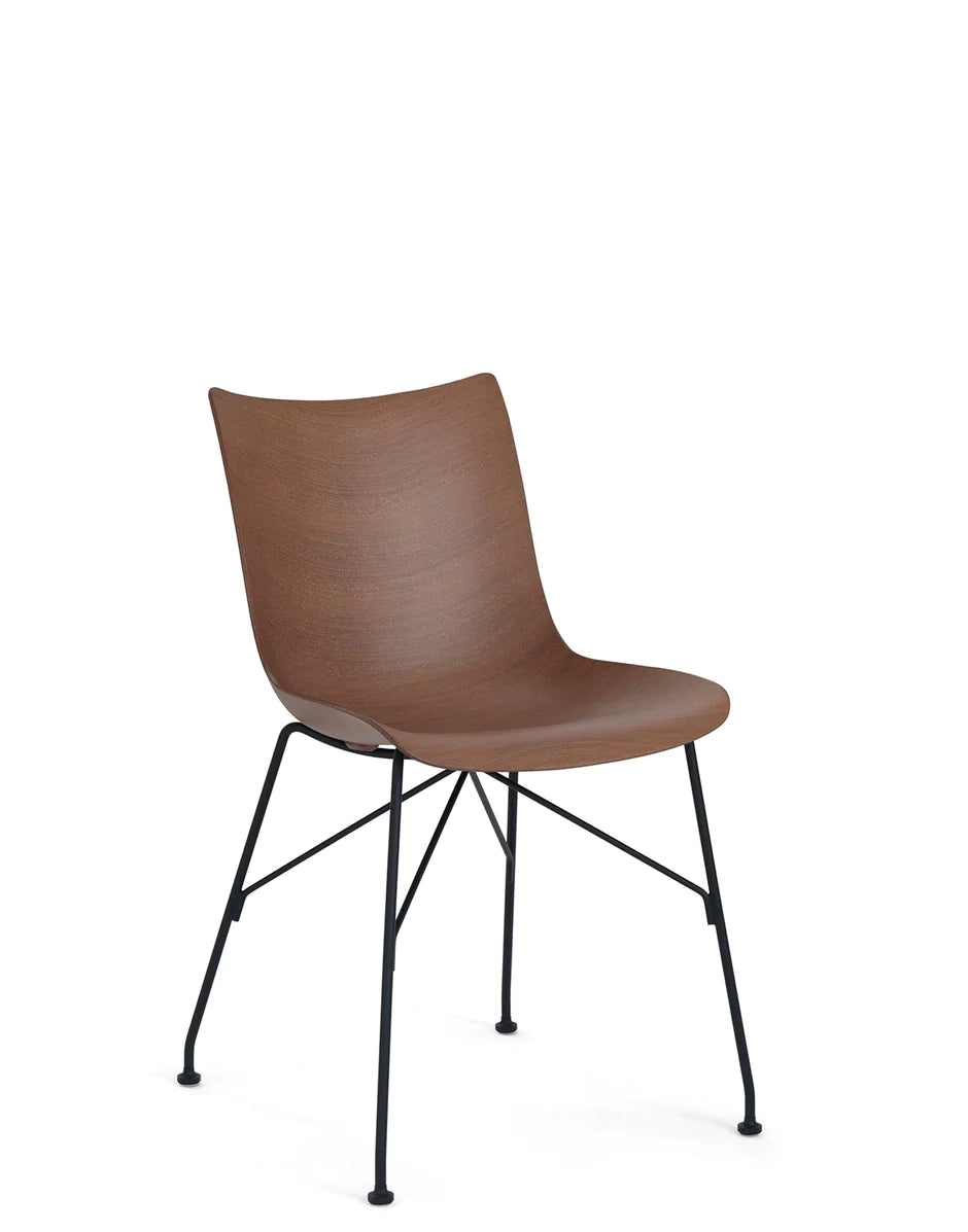 Kartell P/Wood Chair Basic Veneer, Dark Wood/Black