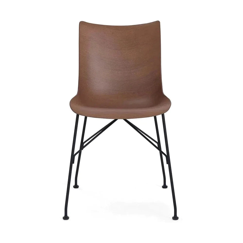 Chapa básica de silla de madera kartell, madera oscura/negro