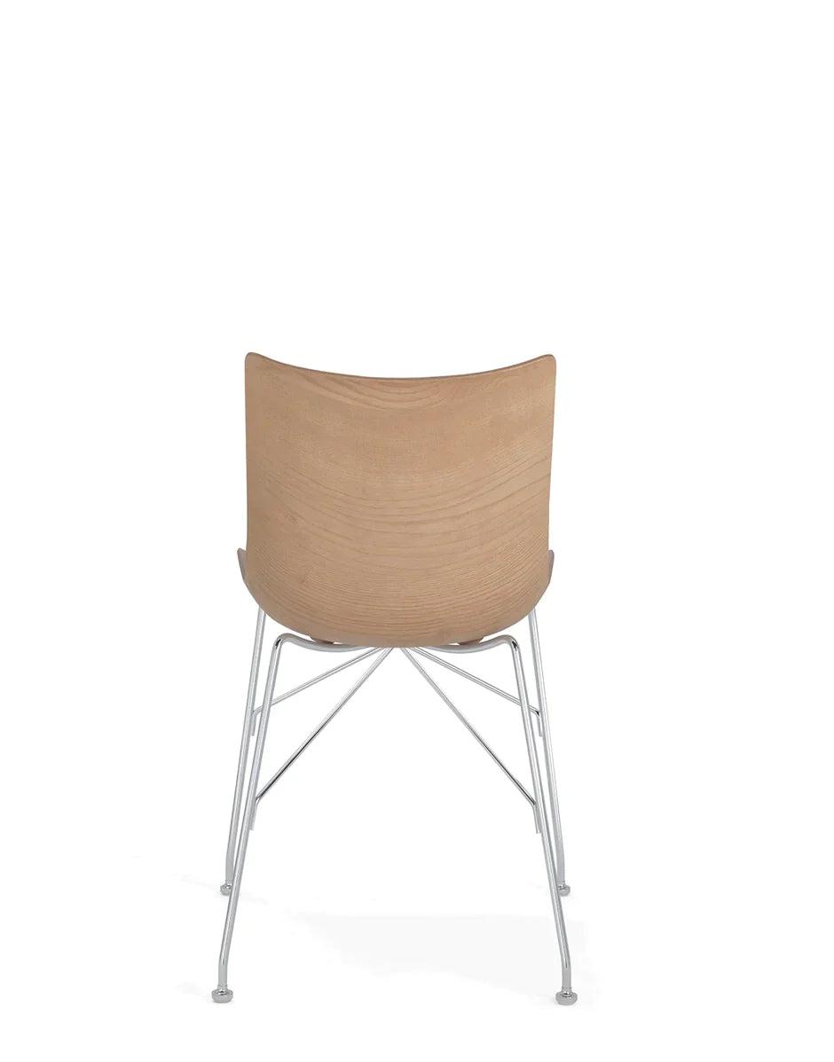 Kartell P/Wood Chair Slated Ash, Light Wood/Chrome