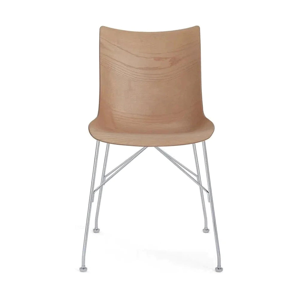 Kartell P/Wood Chair Slated Ash, Light Wood/Chrome