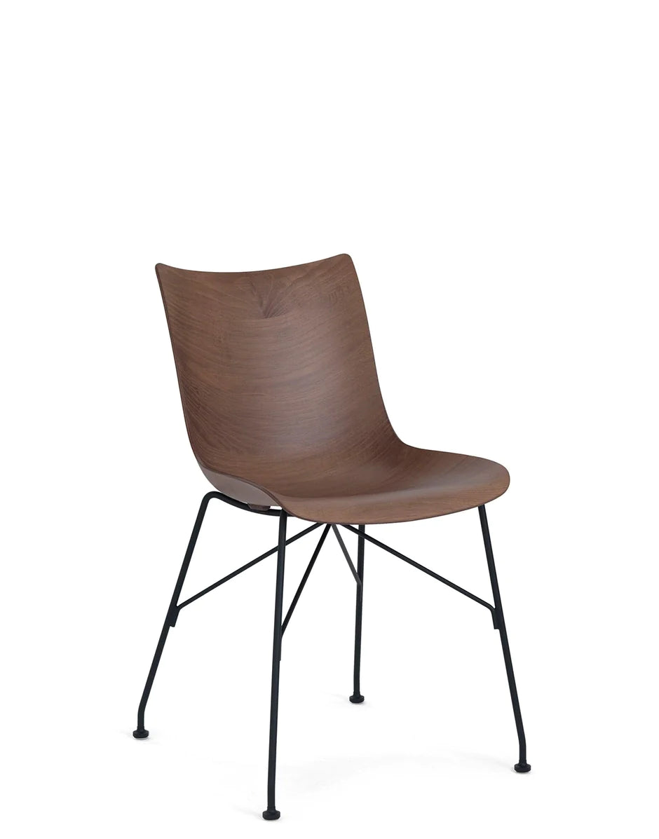 Kartell P/Wood Chair Slatted Ash, Dark Wood/Black