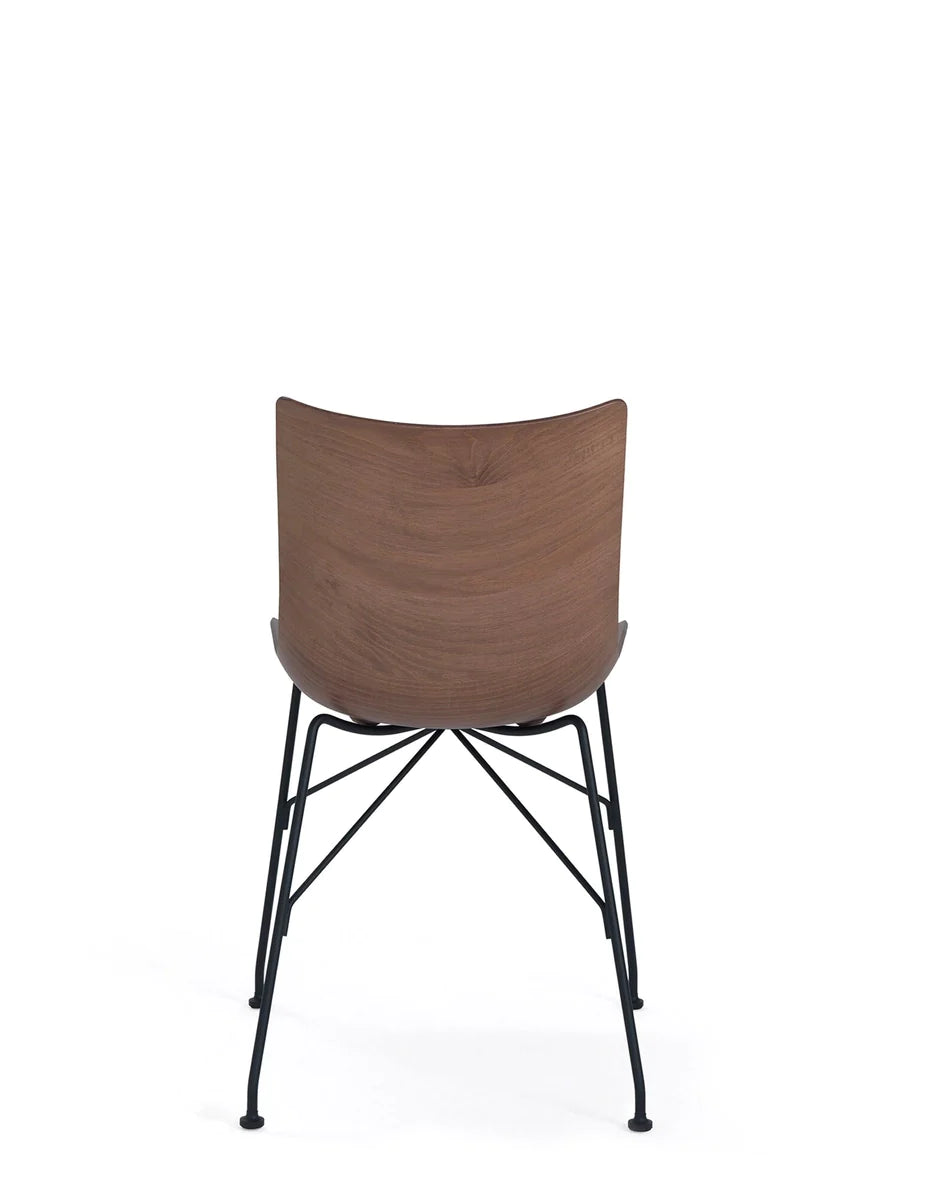 Kartell P/Wood Chair Slatted Ash, Dark Wood/Black