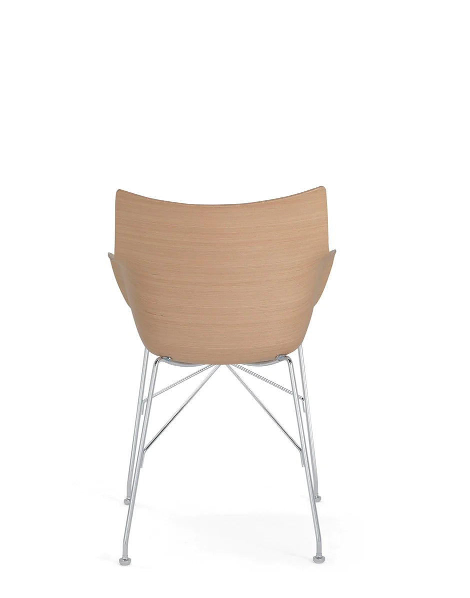 Kartell Q/Wood Armchair Basic Veneer, Light Wood/Chrome