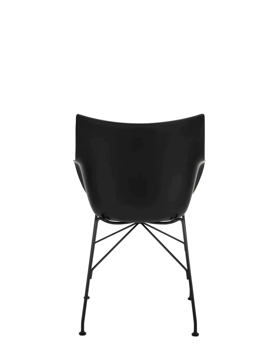 Kartell Q/Wood Armchair Basic Veneer, Black Wood/Black