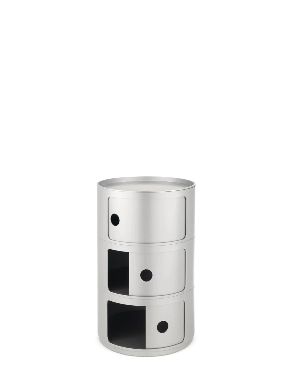 Kartell Componibili Classic Big Container 3 Elementos, Silver