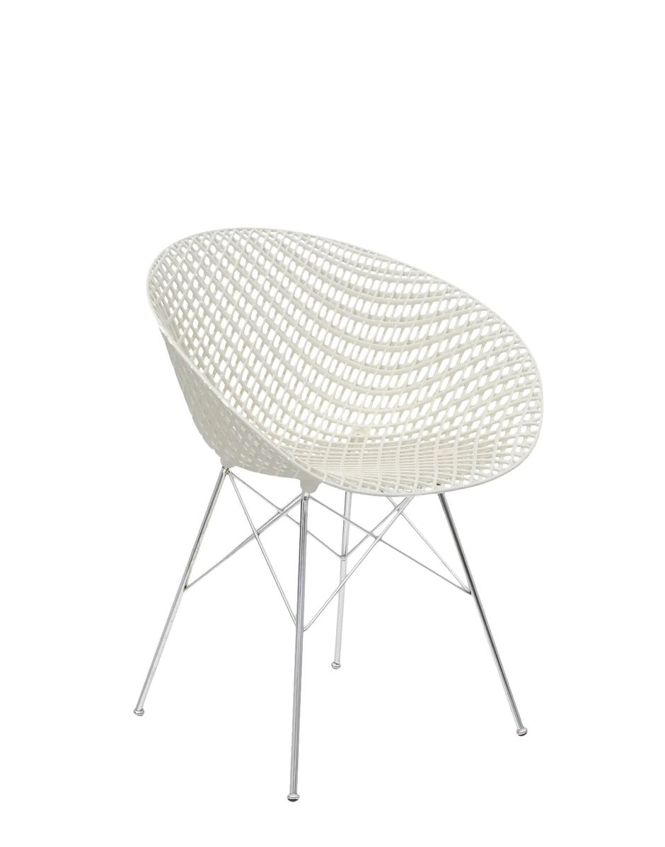 Kartell Smatrik Chair, White/Chrome