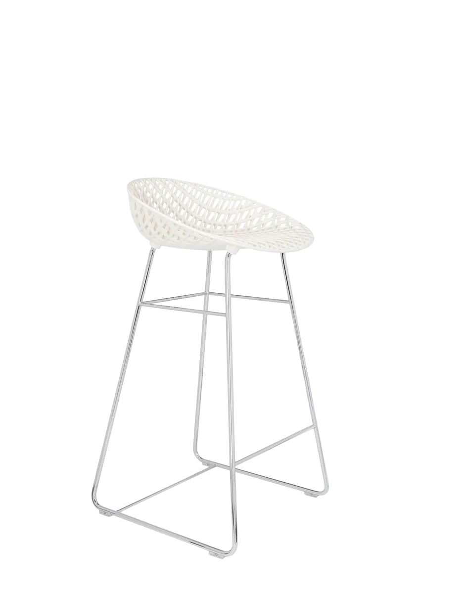 Taburete de kartell smatrik, blanco/cromado