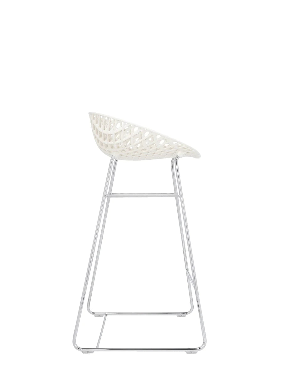 Taburete de kartell smatrik, blanco/cromado