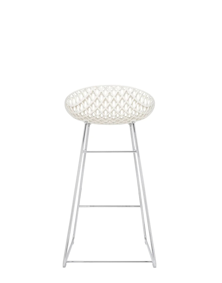 Taburete de kartell smatrik, blanco/cromado