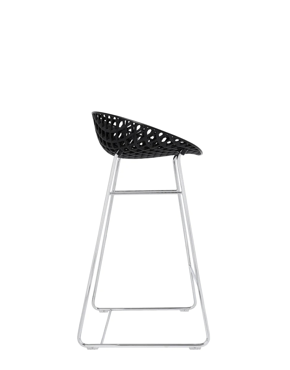 Taburete de kartell smatrik, negro/cromado