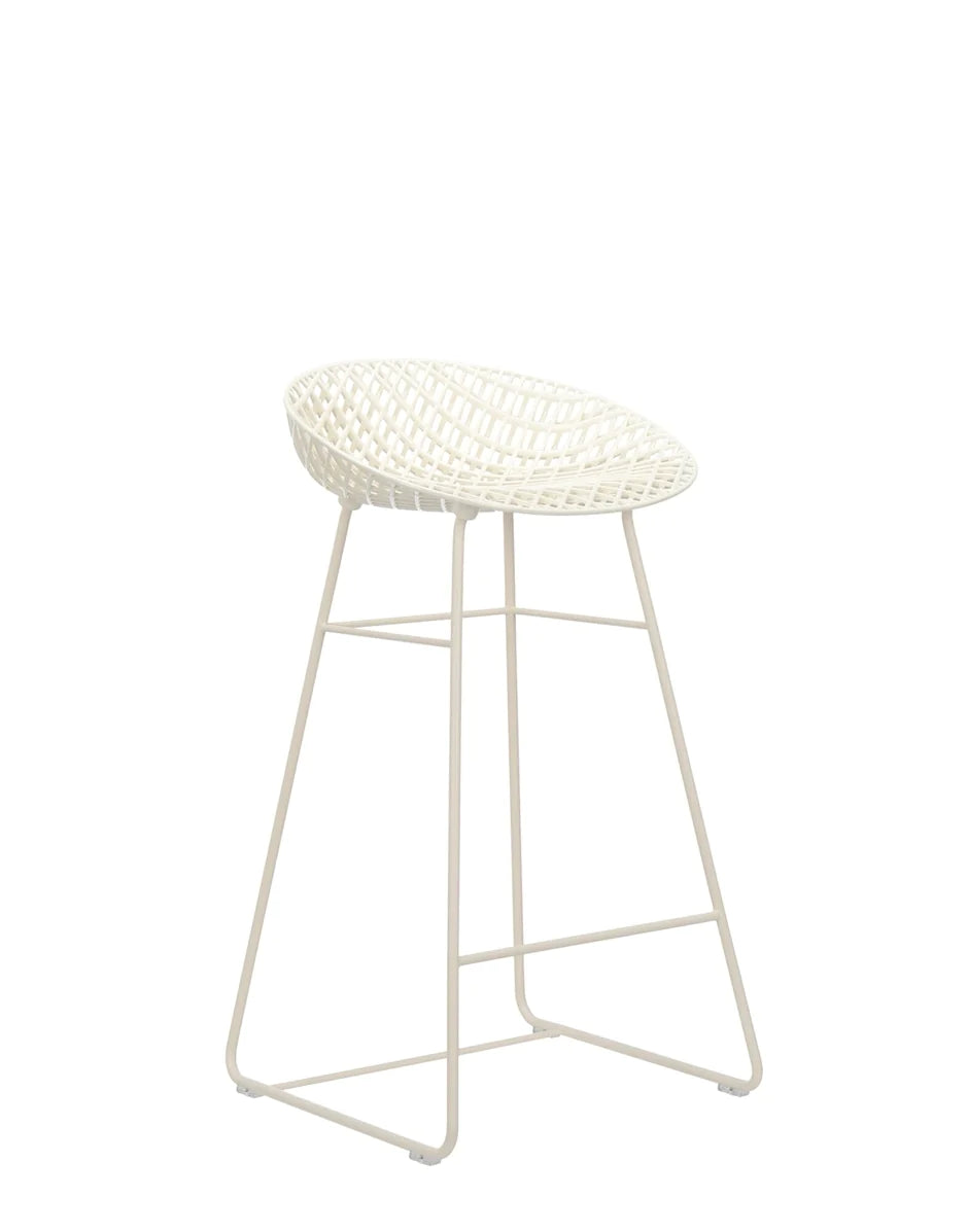 Taburete al aire libre Kartell Smatrik, blanco/blanco