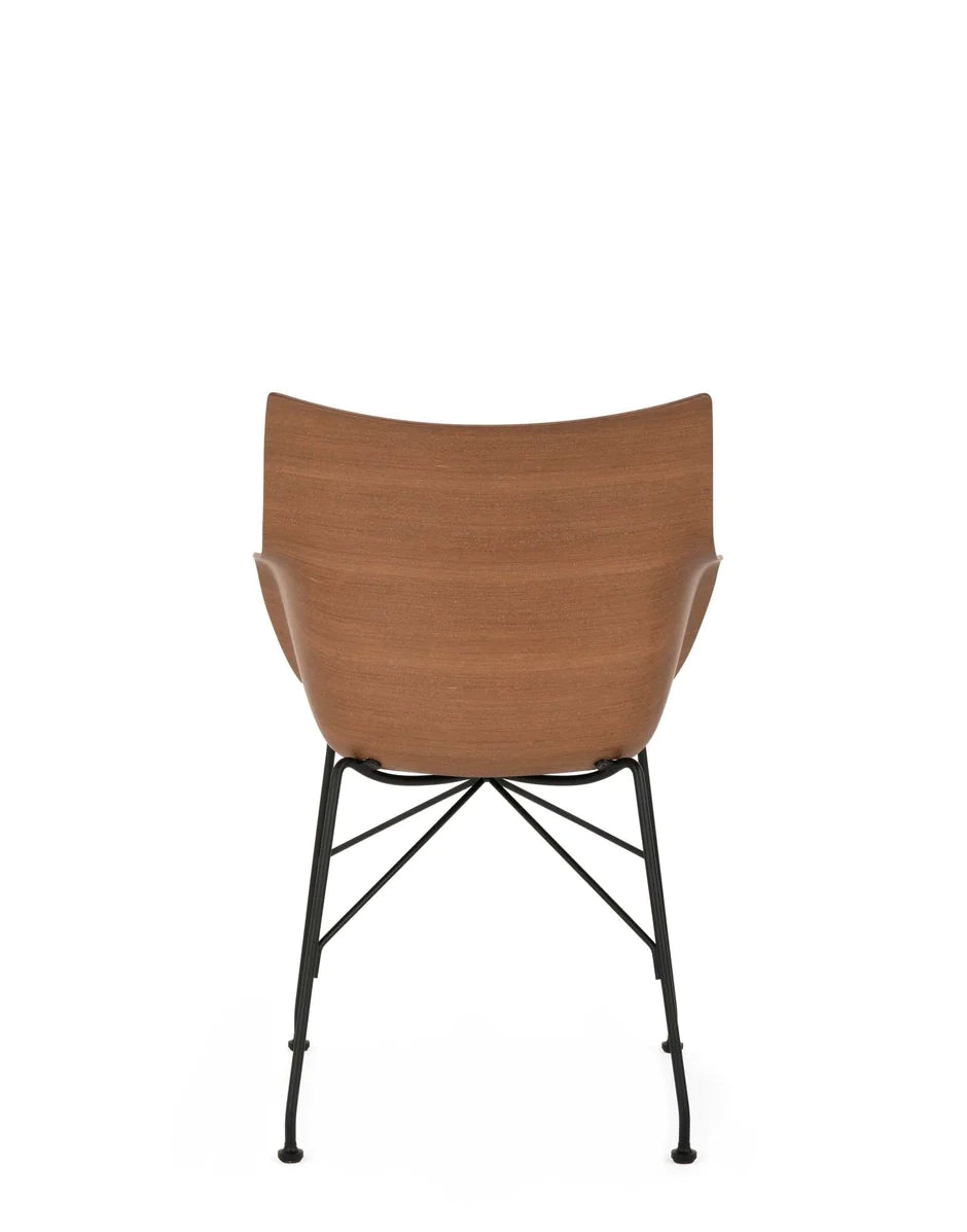 Kartell Q/Wood fåtölj, mörk trä/svart/svart